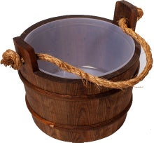 Bastuhink med hamparep-handtag, tj&auml;rad