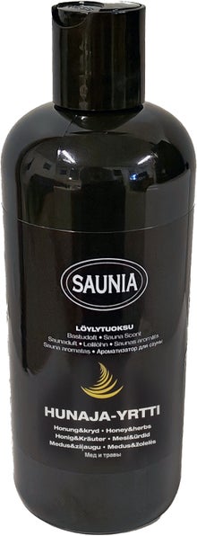 Saunia Honung-&ouml;rt bastudoft i en 500 ml flaska.